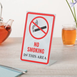 Simple No Smoking tabletop Sign