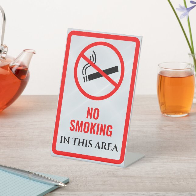 Simple No Smoking tabletop Sign (In SItu)