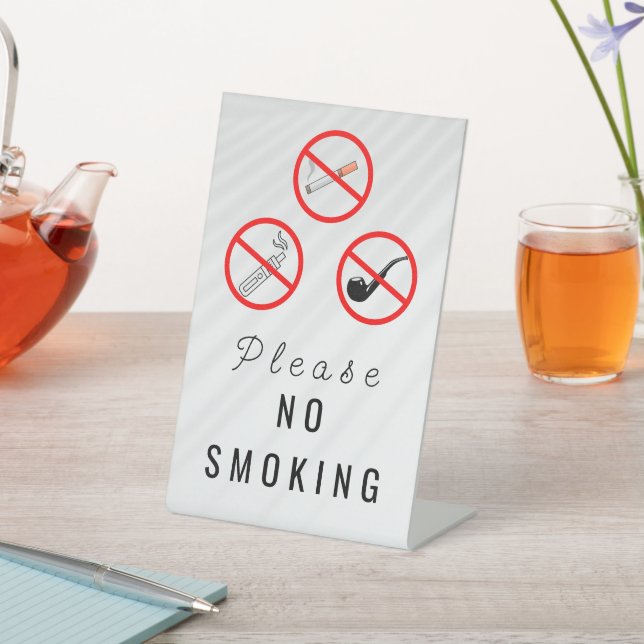 simple No Smoking tabletop Sign (In SItu)