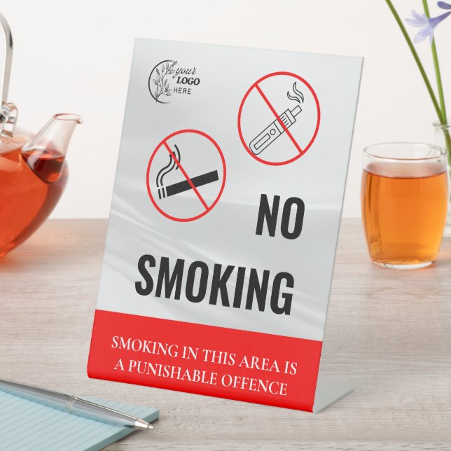 Simple No Smoking tabletop Sign (In SItu)