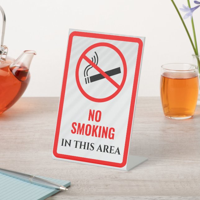 Simple No Smoking tabletop Sign (In SItu)