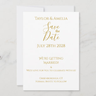 Simple Non-Photo Wedding Save the Date Invitation