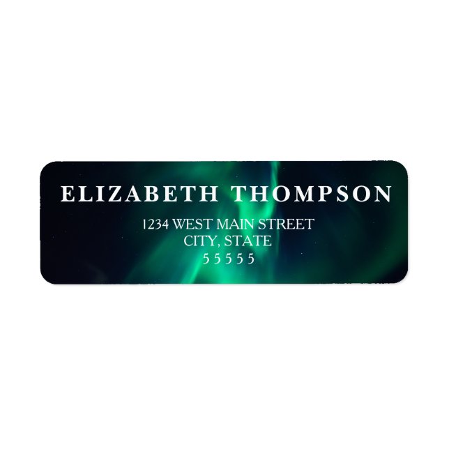 Simple Northern Lights Return Label (Front)