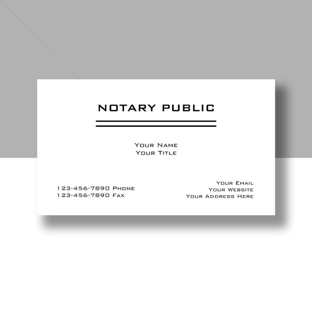 Simple Notary Business Cards (Creator Uploaded)