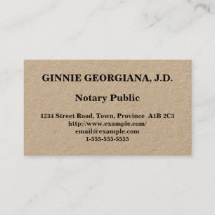 Simple Notary Public Business Card