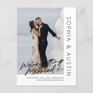 Simple Note Editable Colour Save The Date Postcard