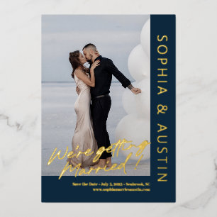 Simple Note FOIL Custom Colour Save The Date Card