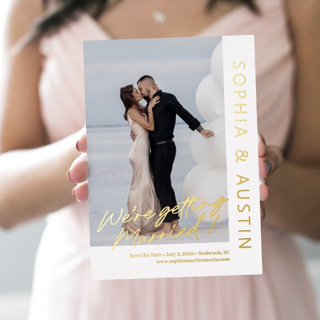 Simple Note FOIL Custom Colour Save The Date Card (Creator Uploaded)