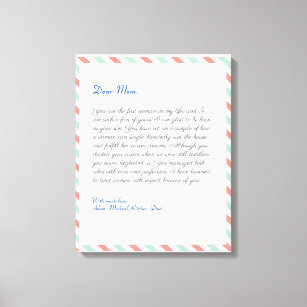 Simple Notebook handwritten love letter message Canvas Print