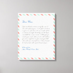Simple Notebook handwritten love letter message Canvas Print