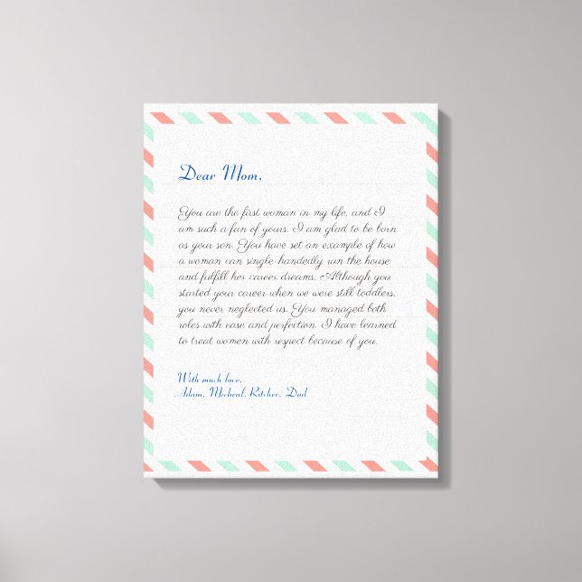 Simple Notebook handwritten love letter message Canvas Print (Front)