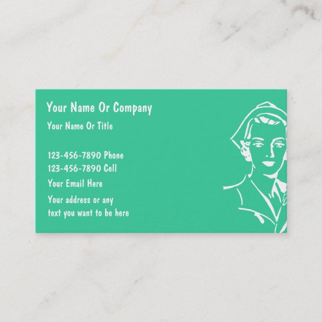 Simple Nurse Business Cards (Front)