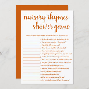 Simple Nursery Rhymes   Fall Orange Game Card