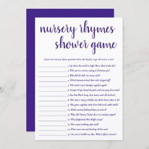 Simple Nursery Rhymes Purple and White Game Card
