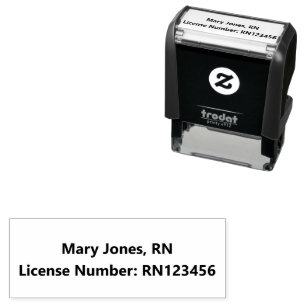 Simple Nurses Name and License Number Template Self-inking Stamp