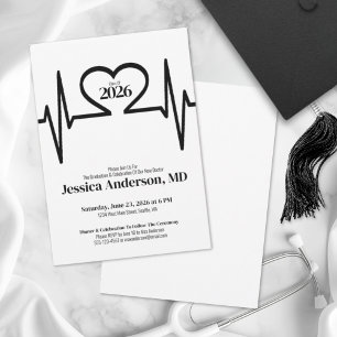 Simple Nursing Doctor Medical School Graduation Invitation