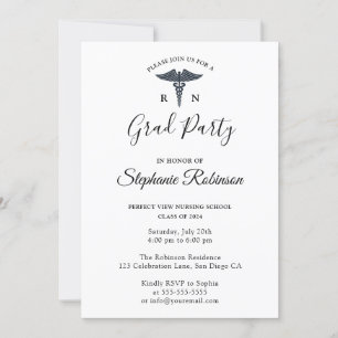 Simple Nursing School Graduation Modern Invitation