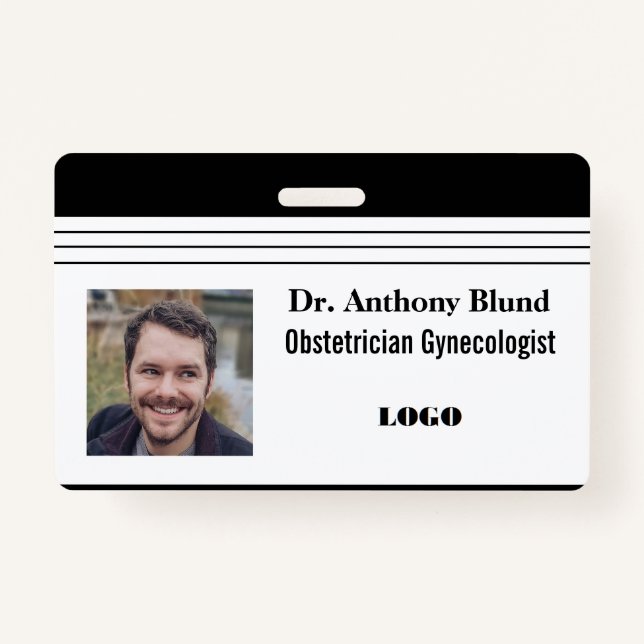 Simple Obstetrician and Gynaecologist Badge ID Badge (Front)