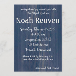 Simple Ocean Bar Mitzvah Invitation