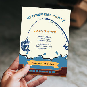 Simple Ocean Fishing Retirement Party Invitation