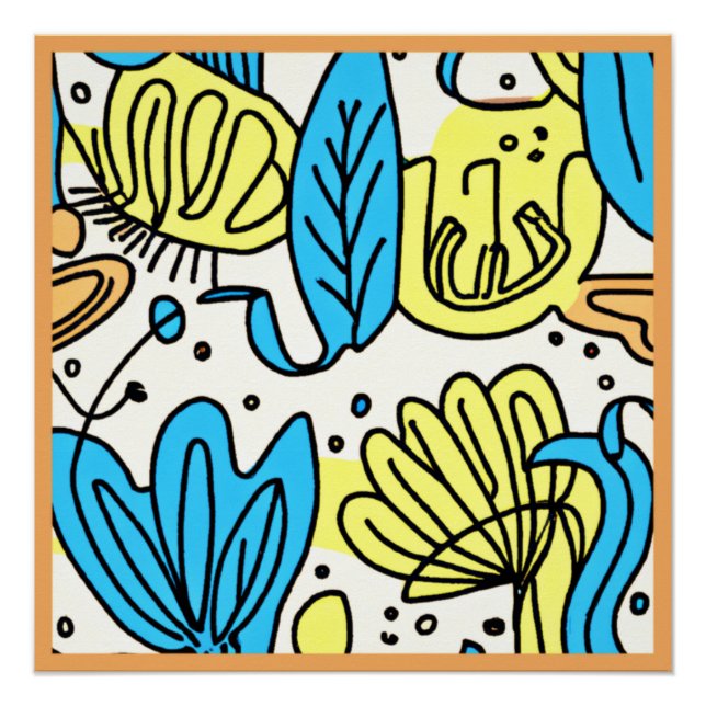 Simple Ocean Patterns Art. Buy Now Poster (Front)