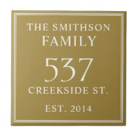 Simple Ochre Date Established Address House Plaque