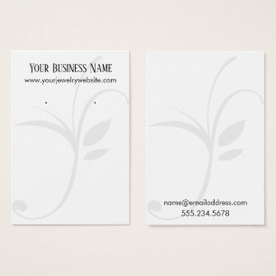 Simple Off-White Leaf Earring Holder Display Cards