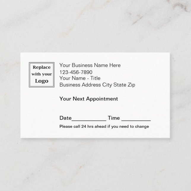 Simple Office Appointment Logo Business Cards (Front)