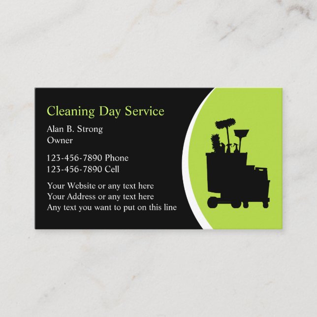 Simple Office Cleaning And Janitorial Business Card (Front)