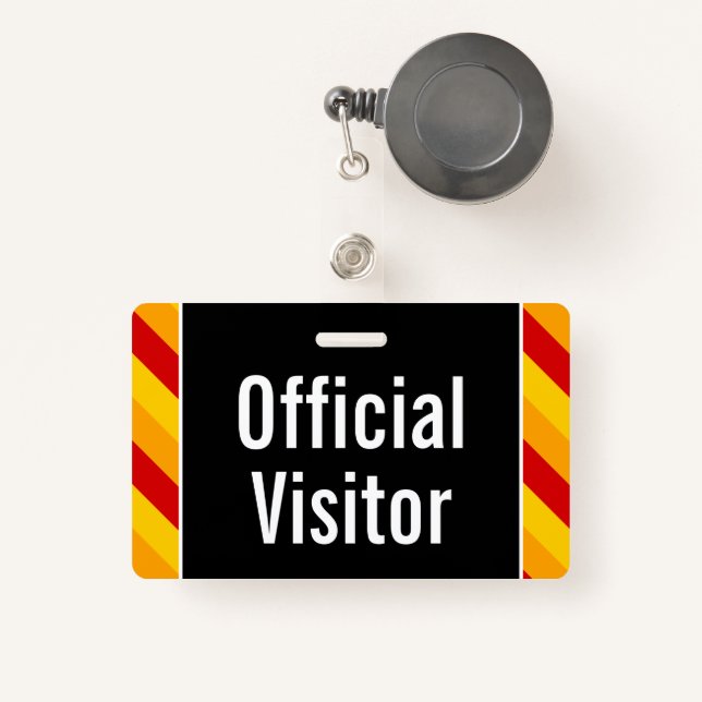 Simple "Official Visitor" Badge ID Badge (Front with Retractable)