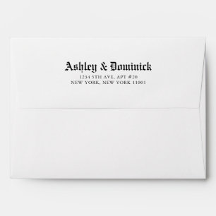 Simple Old English Gothic Wedding Invitation Envelope
