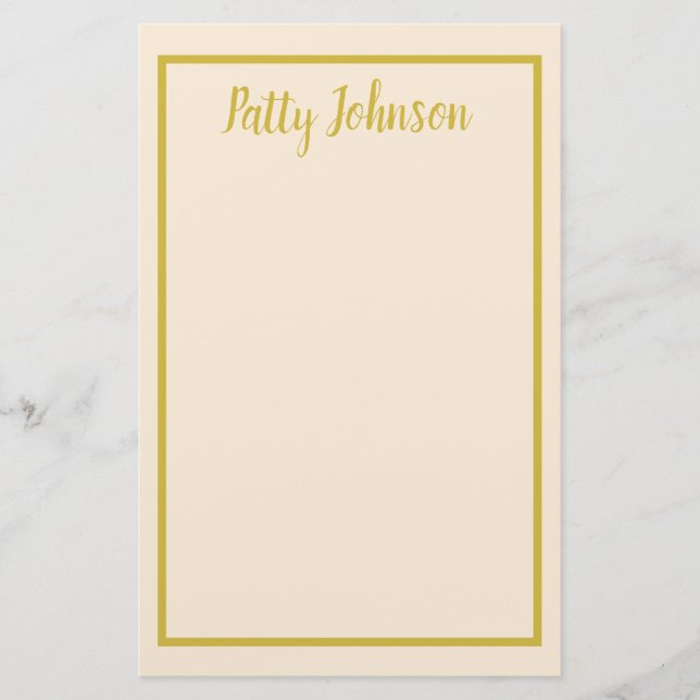 Simple Old Gold Box Stationery (Front)