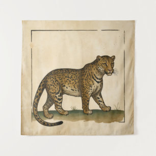 Simple Old Style Leopard Art Tapestry