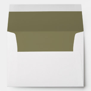 Simple Olive Return Address Lined Envelope