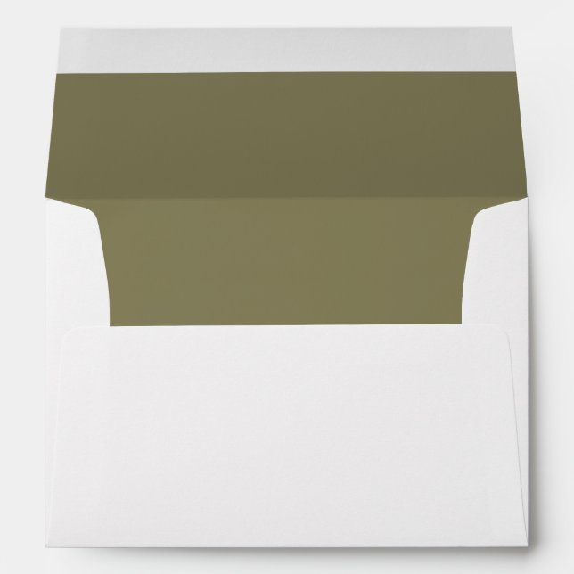 Simple Olive Return Address Lined Envelope (Back (Bottom))