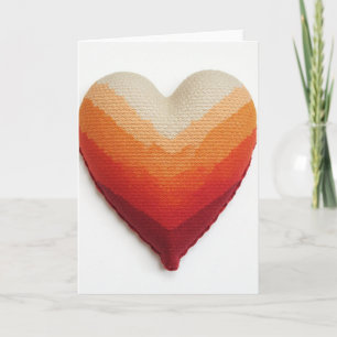 Simple Ombre Knit Heart Card