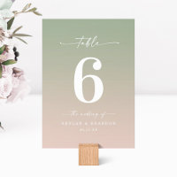 Simple Ombre Leaf Green & Light Pink Wedding