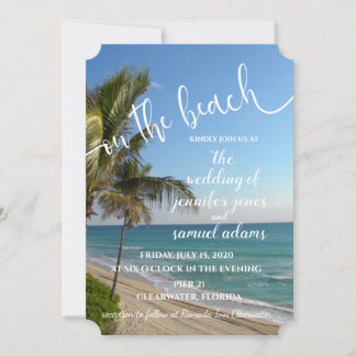 Simple On the Beach Wedding Wedding Invitation