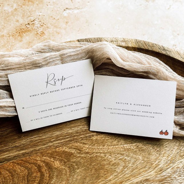 Simple | One Guest Count Wedding RSVP Card (Creator Uploaded)