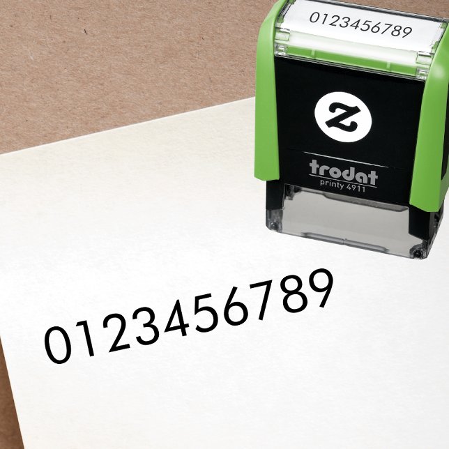 Simple One Line Number Text Custom Self-inking Stamp (Creator Uploaded)