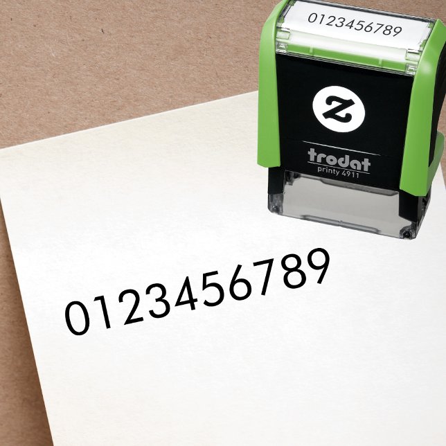 Simple One Line Number Text Custom Self-inking Stamp (Creator Uploaded)