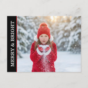 Simple One Photo Custom Photo & Message Holiday Postcard