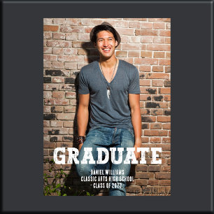 Simple One Photo Graduation Announcement