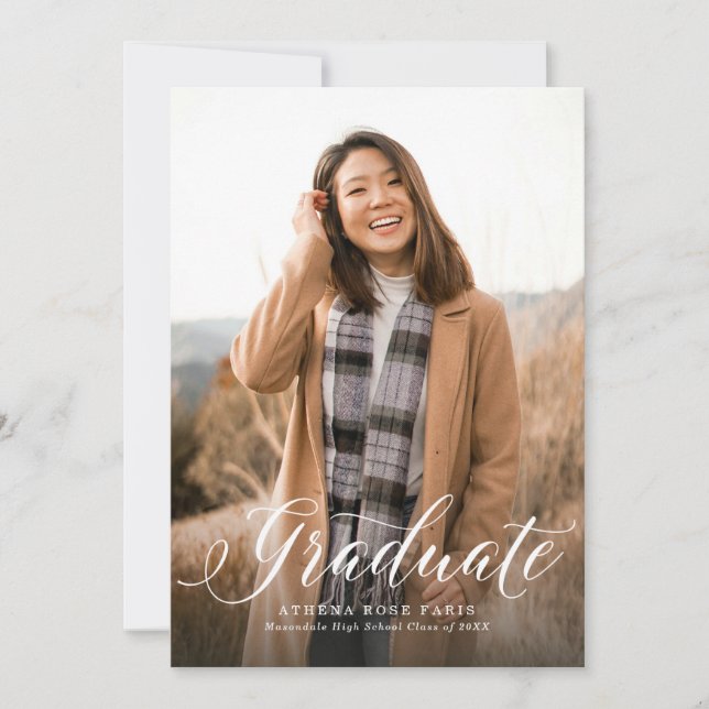 Simple one photo graduation announcement (Front)