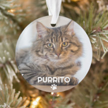 Simple One Photo Pet Name Paw Print Memorial