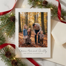 Simple One Photo Religious Family Christmas