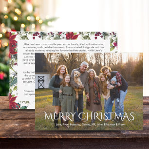 Simple One Photo White Typography Family Update  Holiday Card