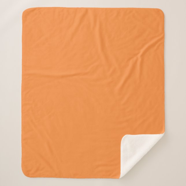 Simple One Solid Colour Orange Monocolor Sherpa Blanket (Front)