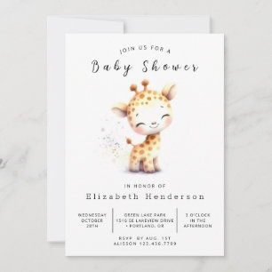 Simple Online Giraffe Baby Shower Invitation