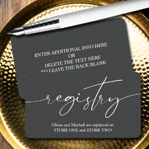 Simple Onyx Wedding Registry Enclosure Card